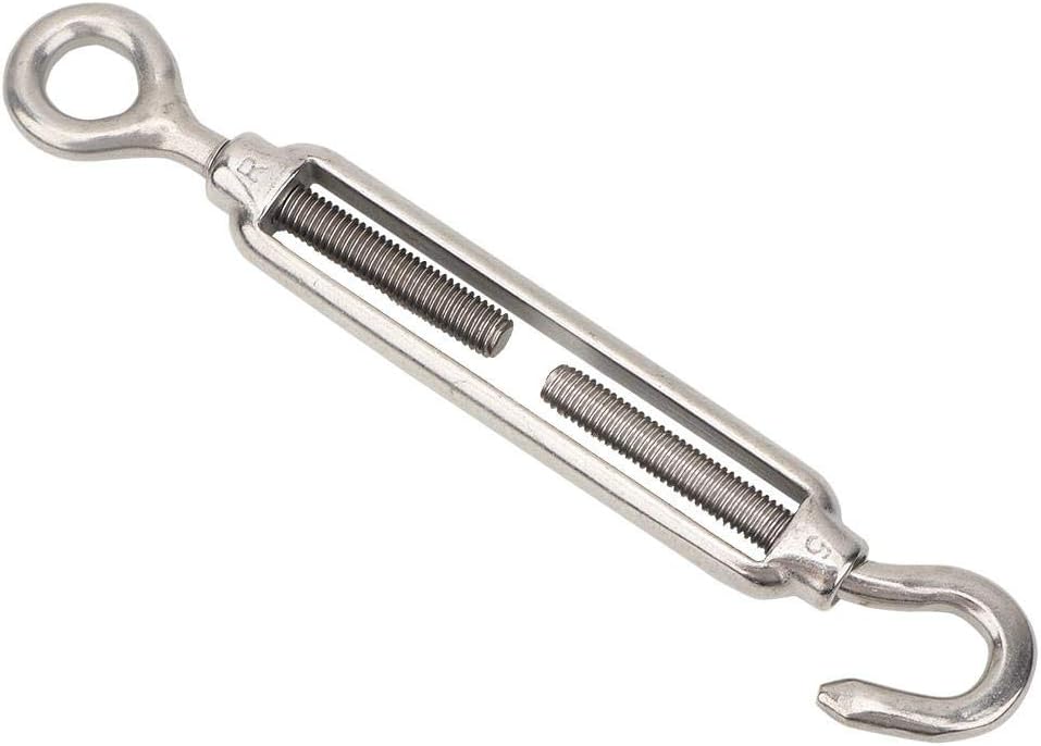 Alomejor Stainless Steel Turnbuckle Adjustable Chain Rigging Hook & Eye Turnbuckle
