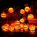 Mibor Halloween String Pumpkin Lights,13ft 10LEDs 3D Jack O-Lantern Pumpkin Lights Battery Operated Outdoor Halloween Lights(Warm White)