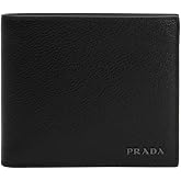Prada Vitello Grain Leather Bifold Wallet, Nero-mercurio 2MO513 | Silver-tone hardware Front logo Eight card slots Two bill compartments Box Authenticity cards included