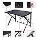 Computer Gaming Desk with Large Carbon Fiber Surface Cup Holder & Headphone Hook for Home or Office, Gaming PC Desk Table