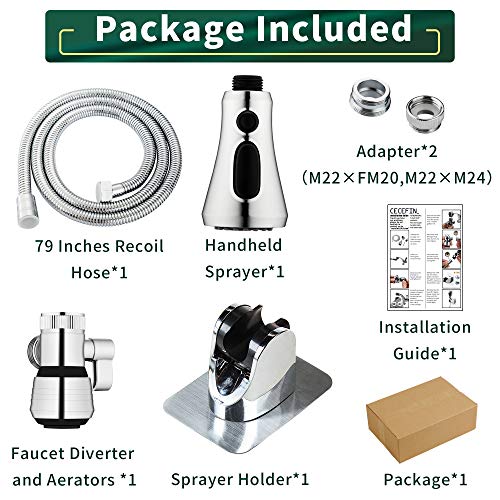 Kitchen Faucet Hose Attachment, Sink Sprayer Replacement Head with 6.5