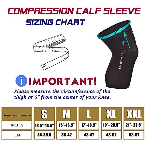 Thx4 Copper Knee Brace(1 Pair) - #1 Copper Fit Support –Guaranteed Recovery Knee Compression Sleeve-Idea for Workouts, Sports, Running, Jogging, Arthritis, Joint Pain Relief-Medium - Thumbnail 3