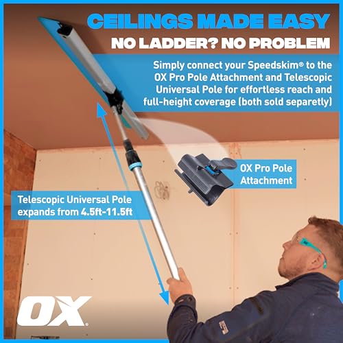 OX Speedskim Plaster Skimming Finishing Rule - SF 600mm I Stainless Steel Flex Blade & Extruded Aluminium Handle