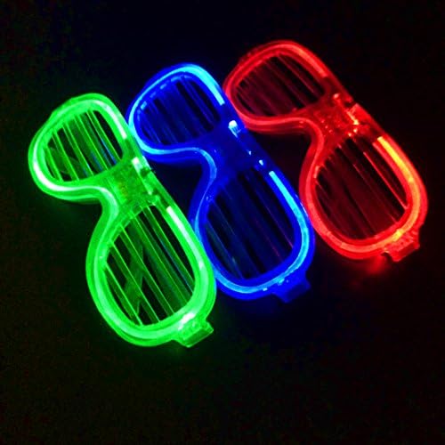 Anthonygift 9pcs LED light flashing glasses toy shutters cold light luminous glasses night club concert party holiday (9pcs)