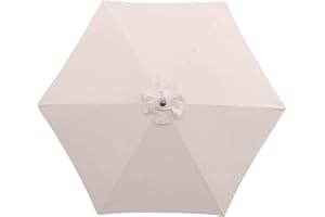 Formosa Covers 9ft Market Patio Umbrella Canopy - 6 Ribs Canopy Replacement - 300D UV Protective and Water Resistant Patio Canopy - Premium Quality Replacement Canopy Cover (Canopy Only)