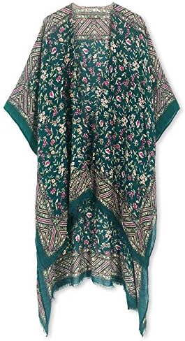 Breezy Lane Women's Beach Coverup Swimsuit Kimono Cardigan with Floral Print
