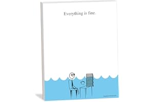 Guajolote Prints Everything is Fine Funny Notepad - 4 x 5.25 inch, 50 sheets - Sarcastic Memo Pad - Novelty Gag Gift for Work Office, Friends and Coworkers - USA Made