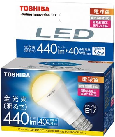 Toshiba E Core 5 6w Mini Krypton Bulb Form E Core Led Lda6l H Lamp Color 440 Lumen 40w Japan Import Amazon Co Uk Lighting