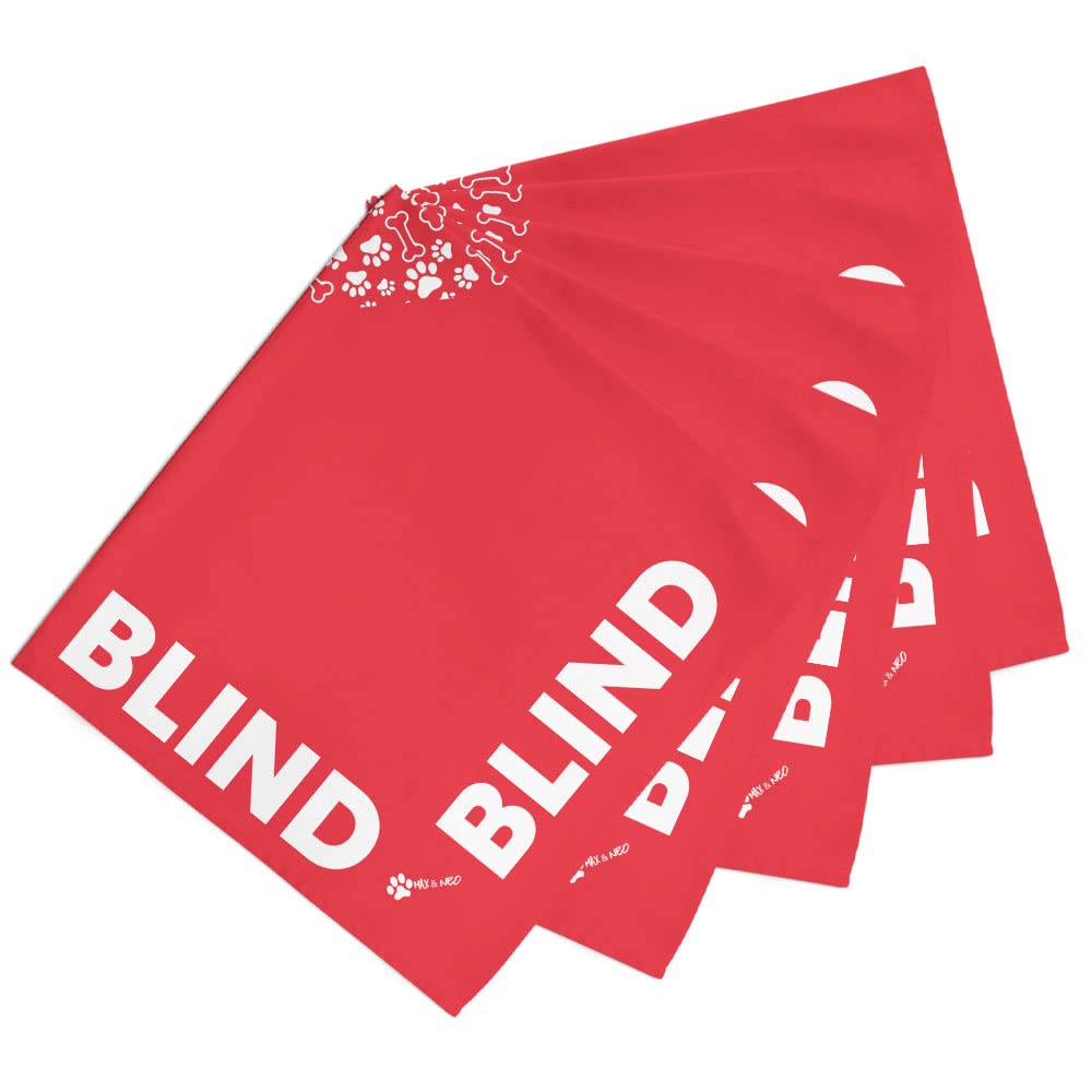 Max and Neo Dog Bandanas - We Donate 1 for 1 to Dog Rescues for Every Product Sold (5 Pack, Blind - 2 Blue, 2 Pink, 1 Green)