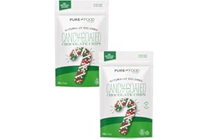 PURE FOOD BY ESTÉE Pure Food By Estee Holiday Candy Coated Chocolate Chips, Dye Free Sprinkles, 5oz (2 Pack) | Festive Holiday Baking | All Natural Sprinkles | Soy Free, Gluten Free, Dairy Free, Nut Free