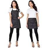Betty Dain Women's Signature Switch Salon Stylist & Nail Tech Apron with Pockets, Cosmetology Waist Apron/Tool Skirt, Chemical, Bleach, and Water Proof, Pockets with Zippered Bottoms, Black