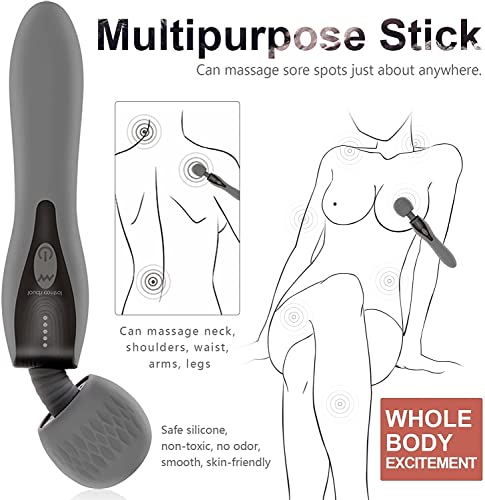 Masseur Electrique Portable, Seekiblizz Masseur Grande sans Fil Vibration à Double Tête avec 5 Modes 5 Vitesses Intense USB Rechargeable pour le Soulagement des Epaules du Cou