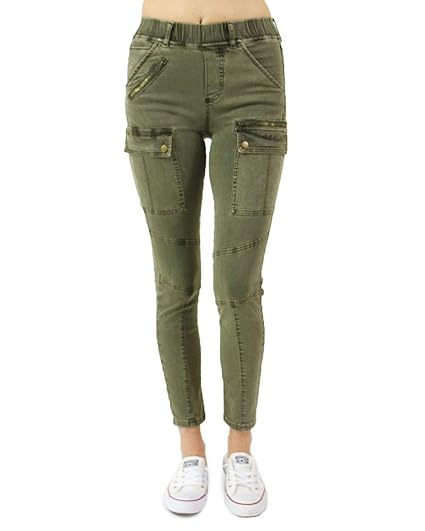 womens olive green jeggings