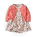 Baby Girl Long Sleeve Floral Romper Dress Skirt Casual Toddler Baby Girl Clothes Set Outfit (Plum Blossom, 18-24 Months)