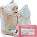 Ultimate Bamboo Baby Girl Hooded Bath Towel | Buttoned Bathrobe with Pink Bunny for Girls | Very Soft Fabric | Perfect as a Shower-Gift for Newborn, Infant, Toddler, Up to a 3 Year Old Birthday Girl