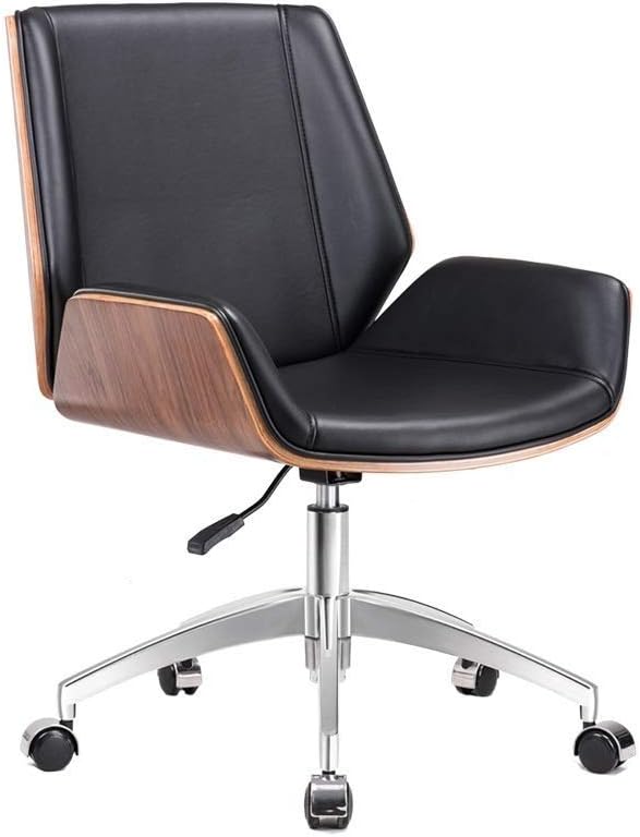 BEANFAN Swivel Chair - with PU Stool Surface and Aluminum Alloy Feet for Home Office Computer Chair Leisure Chair