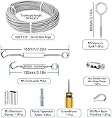 TooTaci 3mm Wire Rope Kit 30M PVC Coated Cable Garden Vine Eyes Turnbuckle view 2
