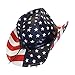 USA American Flag Straw Cowboy Hat w/ Shapeable Brim, Red, White, Navy Blue