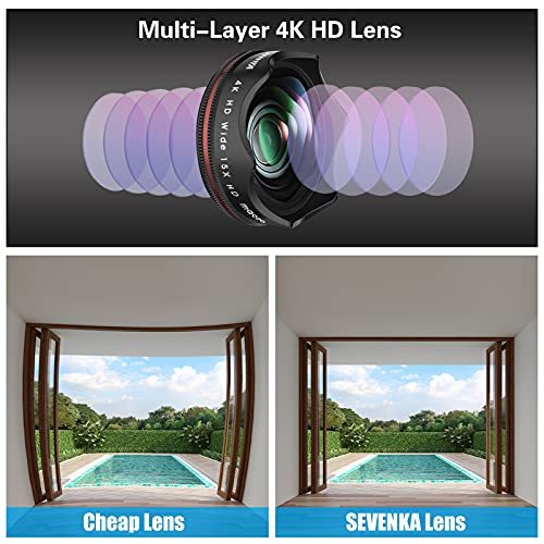 Phone Camera Lens Kit with Selfie Ring Light- 4K Wide Angle Lens
