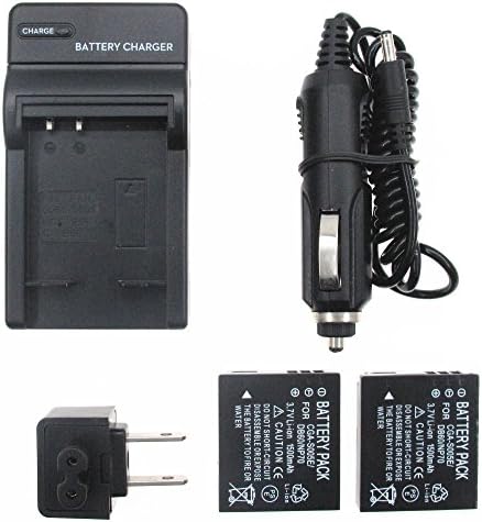 JIOOYEE Battery (2-Pack) + Charger For Pentax X90 X-90 Digital Camera D-LI106 D-Li106 DLi106