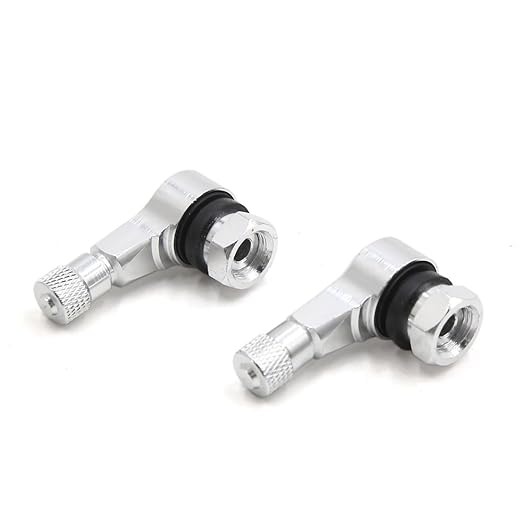 sourcingmap 90 Degree Motorcycle Tire Air Valve Extension Stem Silver
