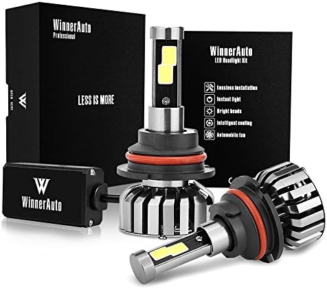 WinnerAuto LED Headlight Bulbs 9004 HB1 COB Clips Conversion Kit, 72W 7,200LM 6K Cool White, Slim Size, Perfect Beam, 2 Yr Warranty