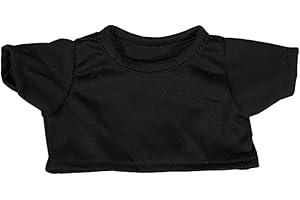 STUFFEMS TOY SHOP Black T-Shirt Fits Most 8"-10" Webkinz, Shining Star and 8"-10" Make Your Own Stuffed Animals and Build-A-Bear