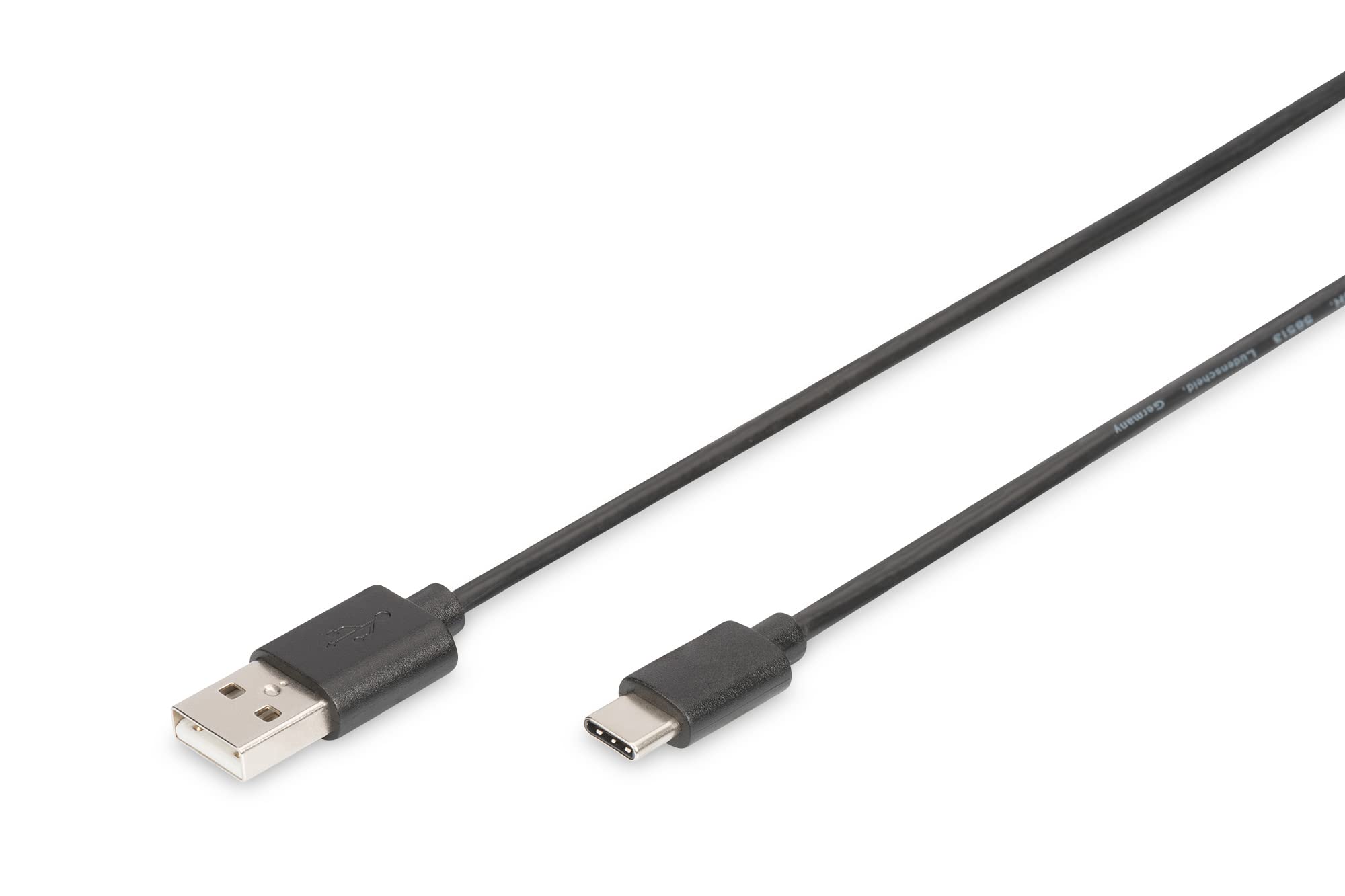 DIGITUS USB 2.0 Connection Cable - 1.8 m - USB C (M) to USB Micro B (M) - 480 Mbit/s - Type C Cable - Blister - Black