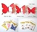 24pcs 3D Butterfly Removable Mural Stickers Wall Stickers Decal for Home and Room Decoration (Red-24pcs)
