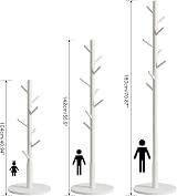 IBUYKE Coat Rack Free Standing 8 Hooks Wood Hall Tree White WD-114 view 7