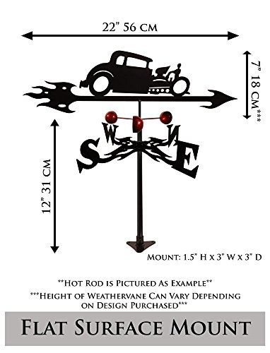 Farrell Series P51 MUSTANG AIRPLANE FLAT POST Mount Weathervane ~NEW~