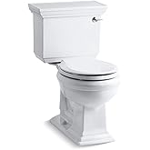 Kohler K-3933-RA-0 2-Piece Round Comfort Height Toilet Less Seat 1.28 GPF White