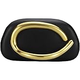 Tasysain Women PU Leather Metal Handle Handbag Trendy Commuting Compact Stone Purse Hand-held Causal Shoulder Clutch Bag