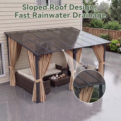 Aoxun 14x10FT Wall Mounted Pergola Review: Lean-To Gazebo with Curtains & Netting image 20