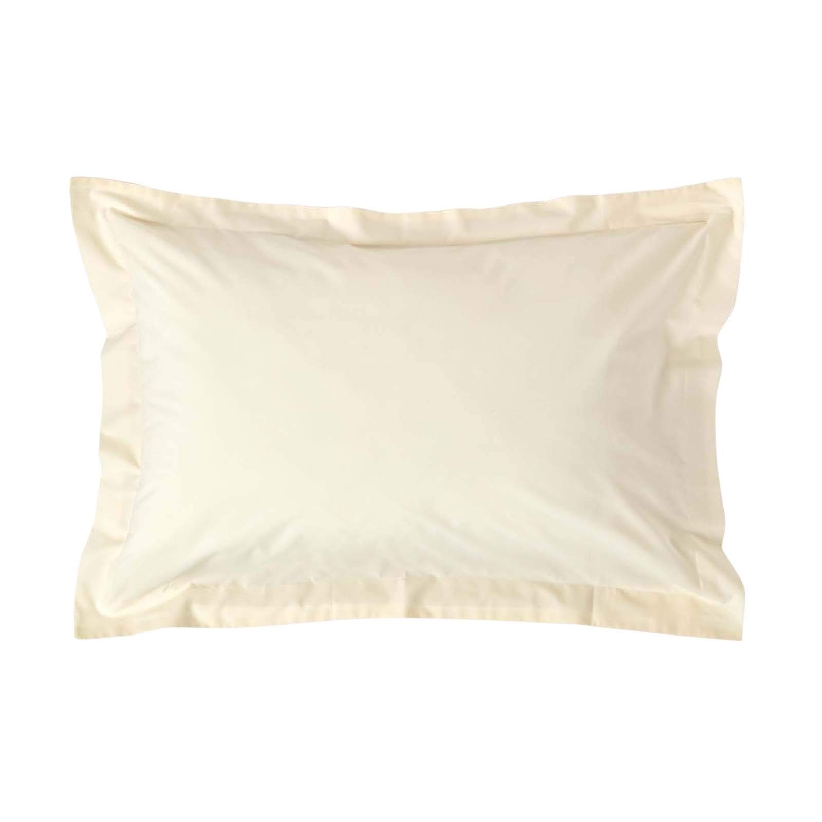 HOMESCAPES Cream Pure Egyptian Cotton Oxford Pillowcase Standard Size 200 TC 400 Thread Count Percale Equivalent Pillow Case