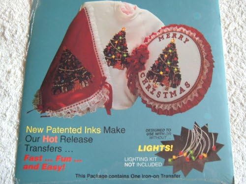 OLD FASHIONED CHRISTMAS IRON-ON TRANSFERS - FLASH N' ABLE #T81109 8 X 9 3/4 INCHES - CAN BE USED WITH LIGHTS