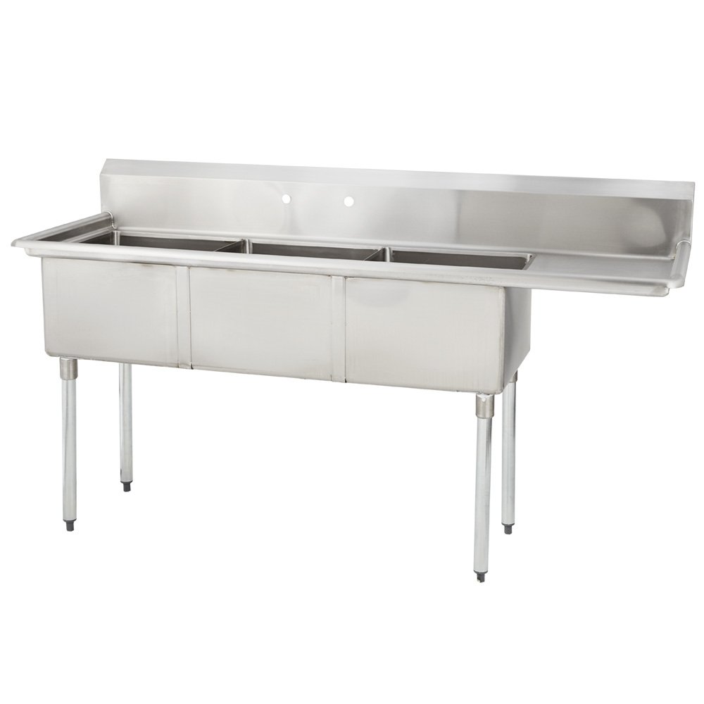 fregadero de acero inoxidable con patas