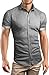 Grin&Bear custom Denim fit short sleeve shirt Mens Jeans, grey, M, SH690