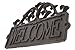 Welcome Sign for Door - Cast Iron Rustic Welcome Sign | Decorative Welcome Wall Plaque | Vintage Design | For Door, Entrance, Entryway or Porch | For Indoor or Outdoor Use | 9.25 X 6.25