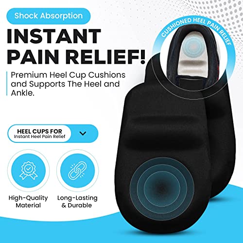 Svowin Plantar Fasciitis Relief Heel Cups Shoe Inserts for Heel Pain Strains Heel Pads for Heel Spurs tendonitis Heel Cushion Insoles for Women Kids (Small-1 Pair)