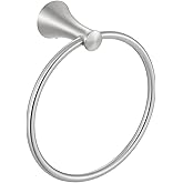 PARLOS Brass Brushed Nickel Towel Ring Hand Towel Holder Wall Mount Round Closed 7" Diameter for Bathroom & Kitchen