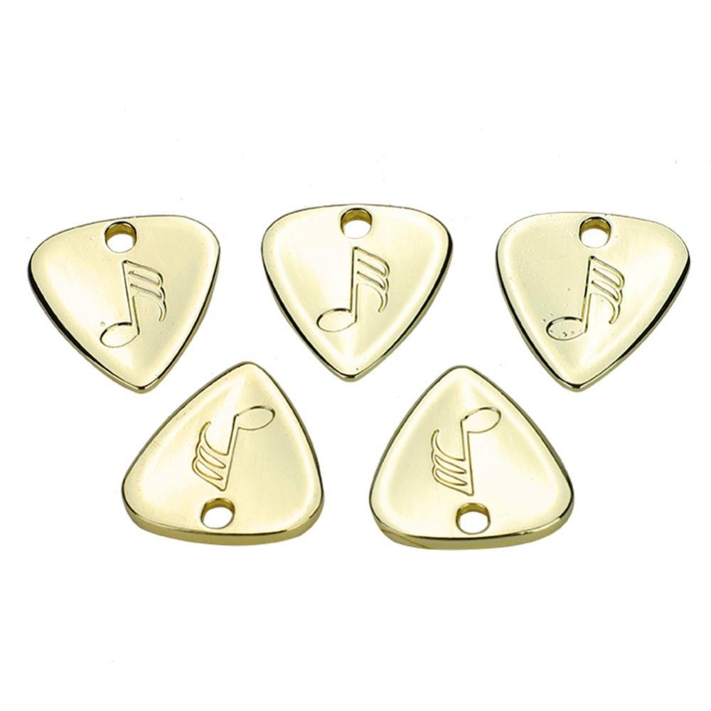 5 Pcs Guitar Picks, Metal Pick Plectrum for Acoustic Guitar, Electric Guitar, Ukulele(Gold)