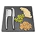 Aroma Bakeware Slate Cheese Board & Two Stainless Steel Knife Servers