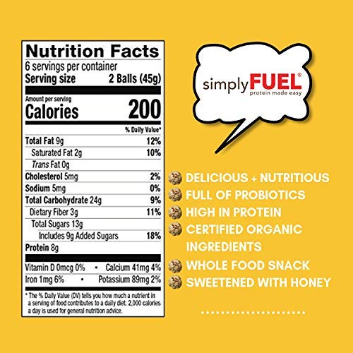 simplyFUEL Peanut Butter Honey Almond Protein Balls 1 Pack of 12