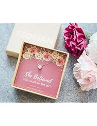 Kedrian She Believed She Could So She Did Collar, plata de ley 925, regalos inspiradores para mujeres, sin embargo ella persiste collares con colgante, estimulación joyería inspiradora regalo