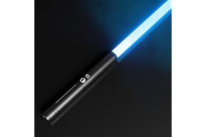 LELANCOK Dueling Light Sabers,RGB 15 Colors Changeable ,Premium Aluminium Alloy Hilt Light Saber, 100 Minutes Battery Life, Crash Sound and Change Color, With Cool Background Sound, Button Control Color