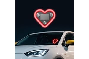 Solar Powered Car LED Ambient Light, Heart Shape Neon C-Pillar Light, Wireless IP65 Waterproof Romantic Interior Exterior Dec