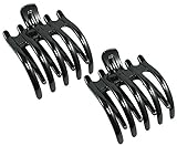 Mokale 2 PCS Large Plastic Non-slip Hair Claw Clips for Women/Girls/Lady (Black)