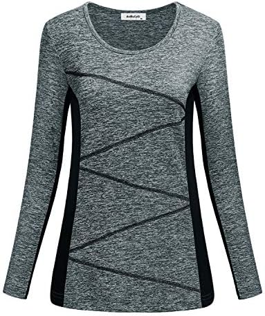 Women's Workout Shirts Long Sleeve Round Neck Activewear Running Yoga Tops