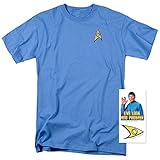 Star Trek Science Uniform T Shirt w/ Liquid Gold Ink & Exclusive Stickers